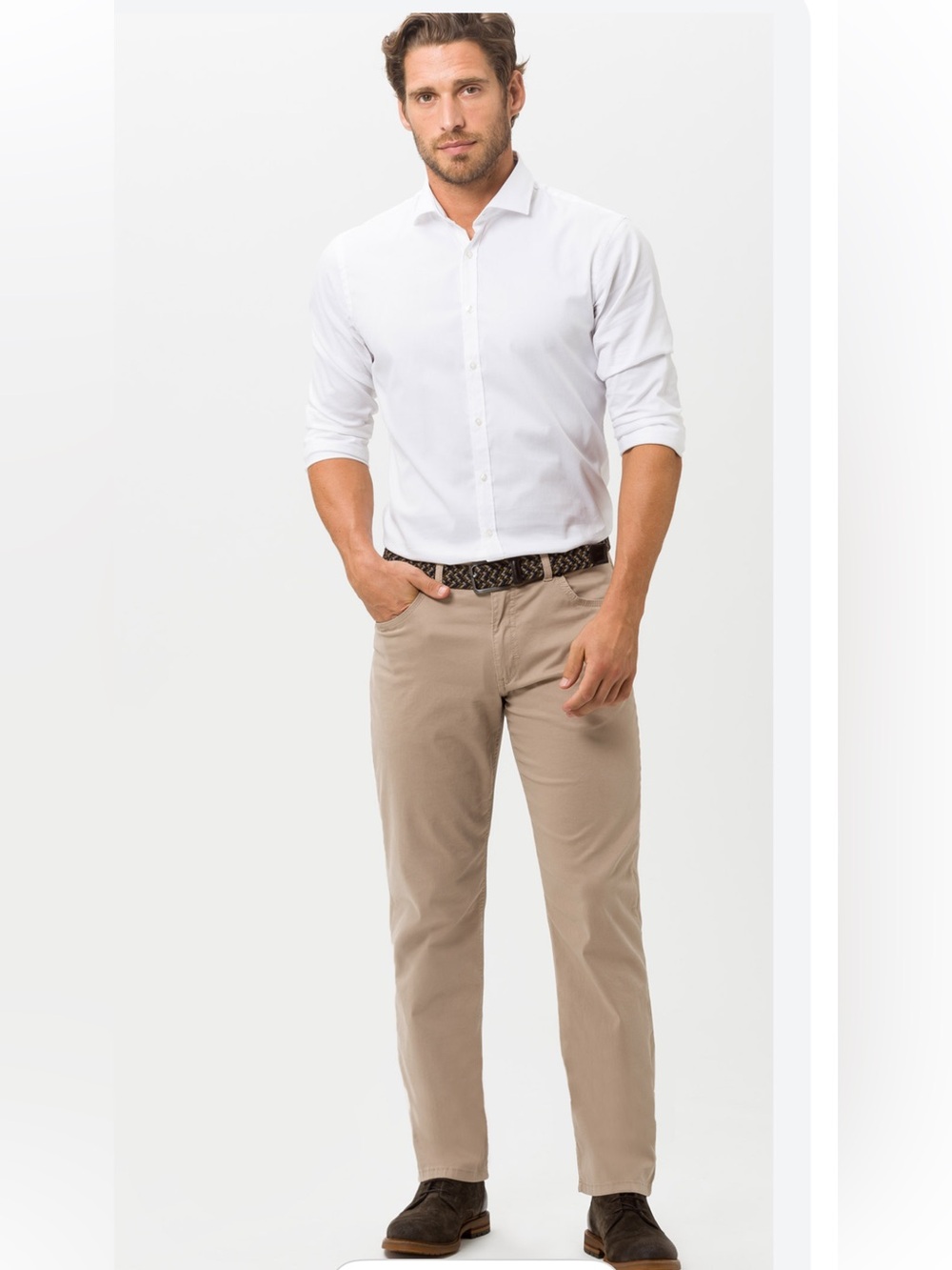 Brax men’s 38 x 34 flat front khaki pants-cooper fancy style-regular fit